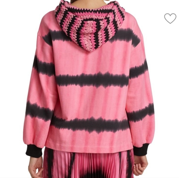 Alice + Olivia Crochet Tie-dye Hoodie sz  XL - Picture 4 of 13